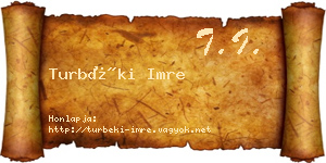 Turbéki Imre névjegykártya