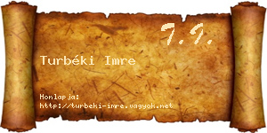 Turbéki Imre névjegykártya